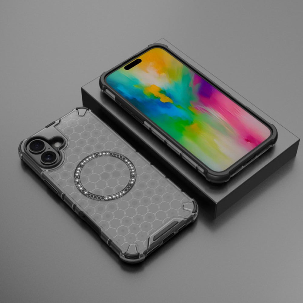 Θήκη MagSafe για Apple iPhone 16, Techsuit, HoneyComb Shield, Μαύρη