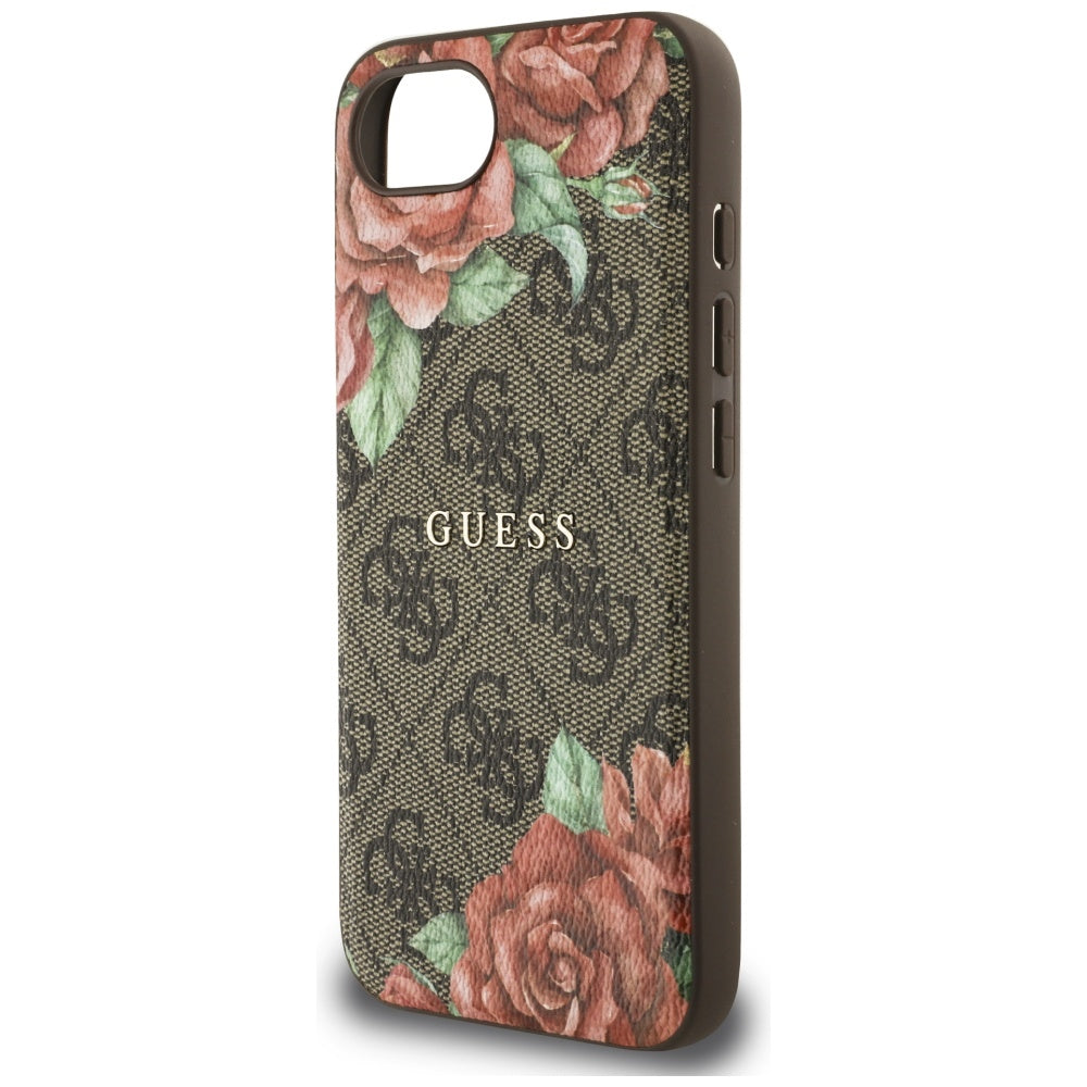 Θήκη MagSafe για Apple iPhone 17e / 16e, Guess, 4G Flowers Print, Καφέ