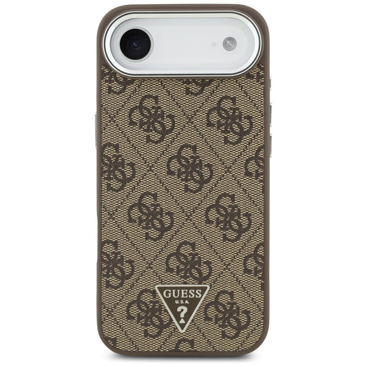 Θήκη MagSafe για Apple iPhone 17 Air, Guess, 4G Triangle Logo, Καφέ Ασημί