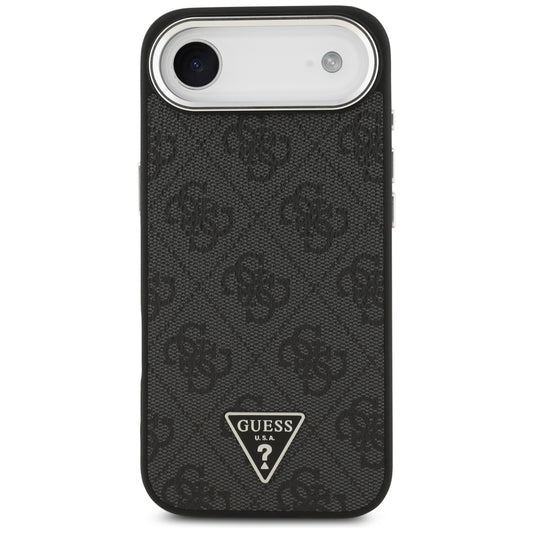 Θήκη MagSafe για Apple iPhone 17 Air, Guess, 4G Triangle Logo, Μαύρη Ασημί