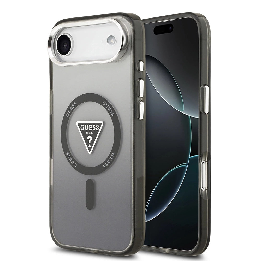 Θήκη MagSafe για Apple iPhone 17 Air, Guess, IML Gradient Triangle Logo, Μαύρη