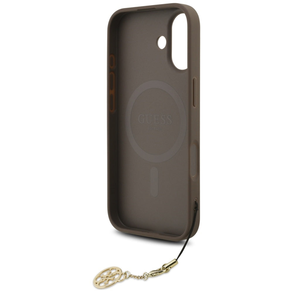 MagSafe Case for Apple iPhone 17, Guess, 4G Charm Cradle, Brown