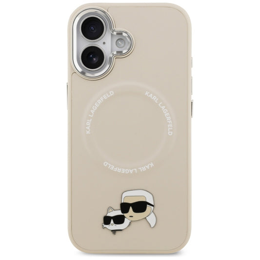 Θήκη MagSafe για Apple iPhone 17, Karl Lagerfeld, Karl & Choupette Pins, Μπεζ