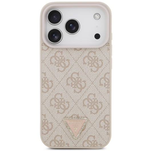 MagSafe Case for Apple iPhone 17 Pro, Guess, 4G Triangle Strass, Pink