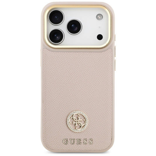 MagSafe Case for Apple iPhone 17 Pro, Guess, Grained Strass Logo, Pink