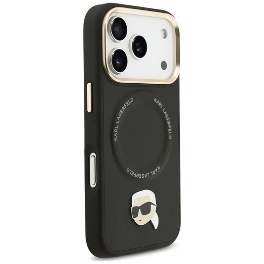 Θήκη MagSafe για Apple iPhone 17 Pro, Karl Lagerfeld, Big Strap Karl Metal Logo, Μαύρη