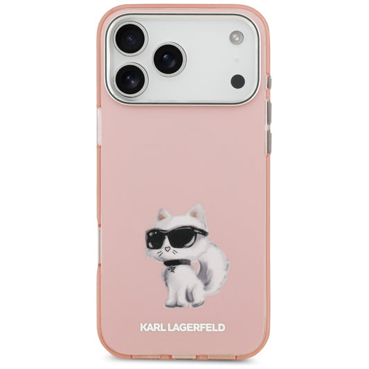 Θήκη MagSafe για Apple iPhone 17 Pro, Karl Lagerfeld, IML Aquarelle Logo Choupette, Ροζ