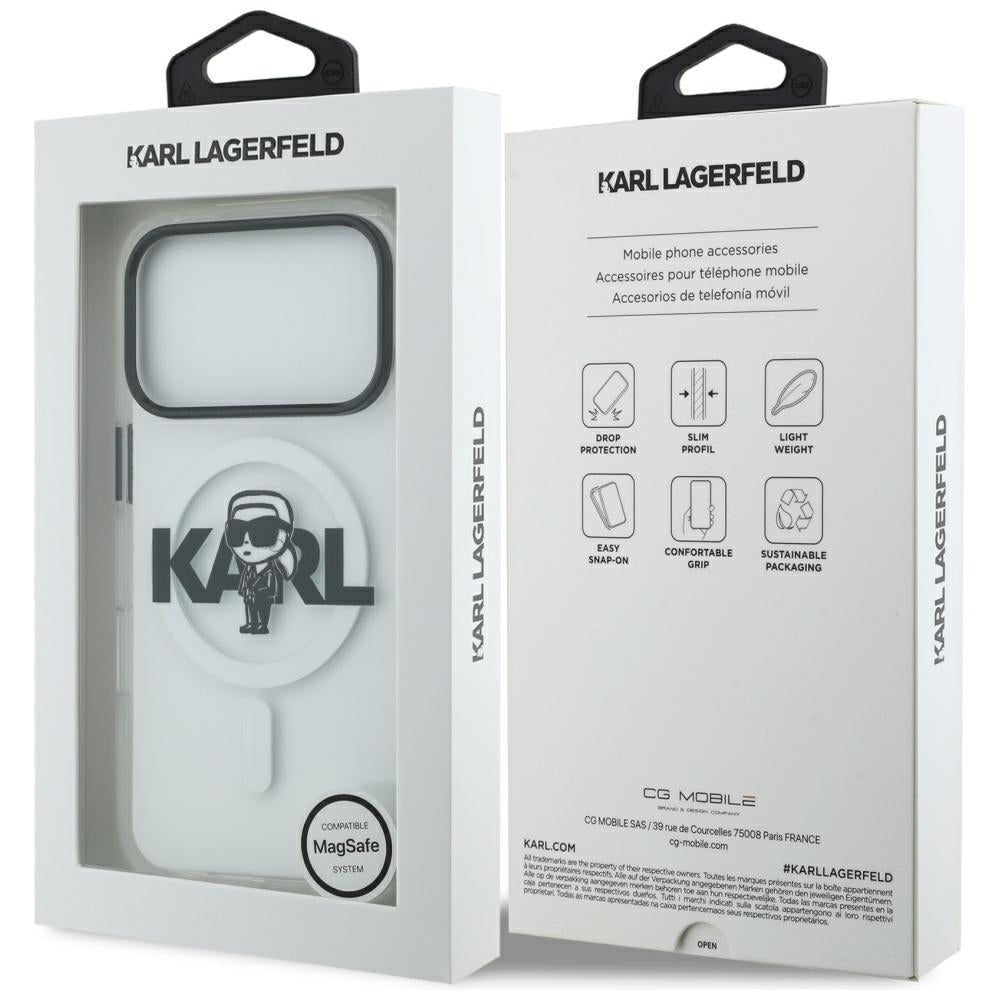 Θήκη MagSafe για Apple iPhone 17 Pro, Karl Lagerfeld, IML Sketch Logo Karl, Διαφανής