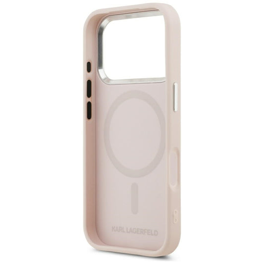 Θήκη MagSafe για Apple iPhone 17 Pro, Karl Lagerfeld, Αρχικό & Μεταλλικό Λογότυπο, Ροζ