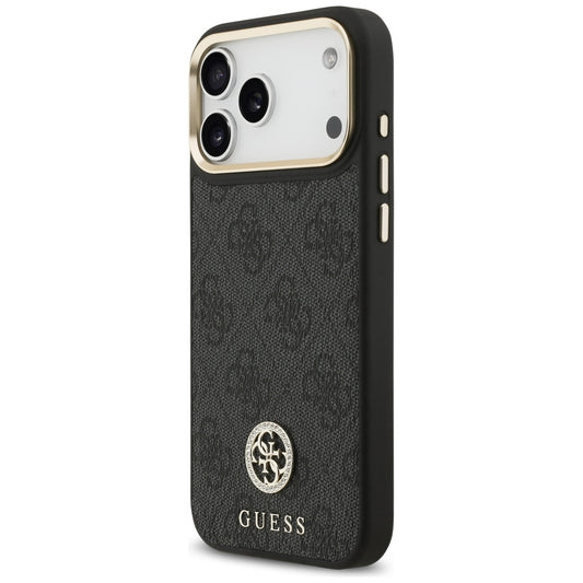 MagSafe Case for Apple iPhone 17 Pro Max, Guess, 4G Strass Logo, Black