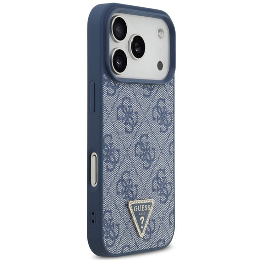 MagSafe Case for Apple iPhone 17 Pro Max, Guess, 4G Triangle Strass, Blue