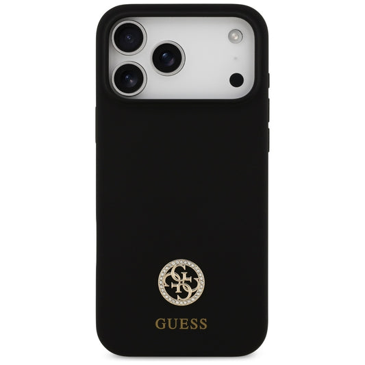 Θήκη MagSafe για Apple iPhone 17 Pro Max, Guess, Logo Strass 4G, Μαύρη