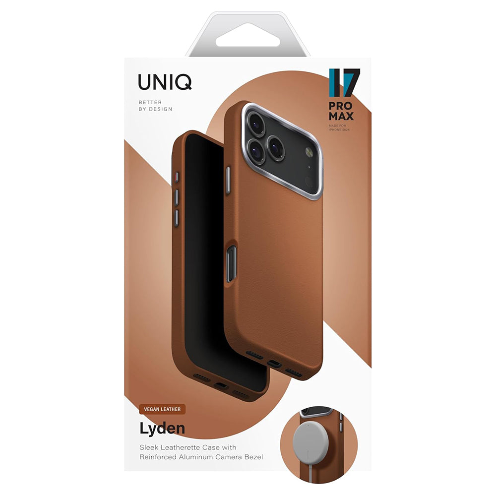 MagSafe Case for Apple iPhone 17 Pro Max, UNIQ, Lyden Leatherette, Brown