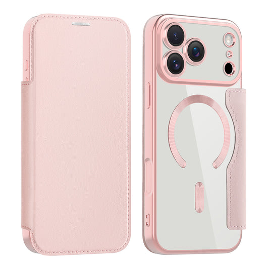 Θήκη MagSafe για Apple iPhone 17 Pro, Techsuit, SmartMag Book, Ροζ