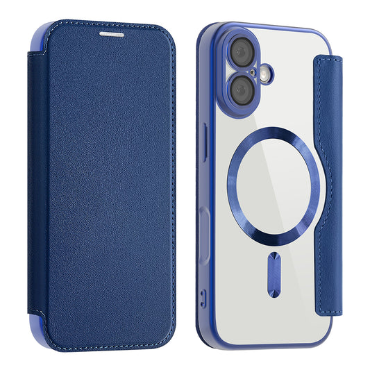 MagSafe Case for Apple iPhone 17, Techsuit, SmartMag Book, Blue
