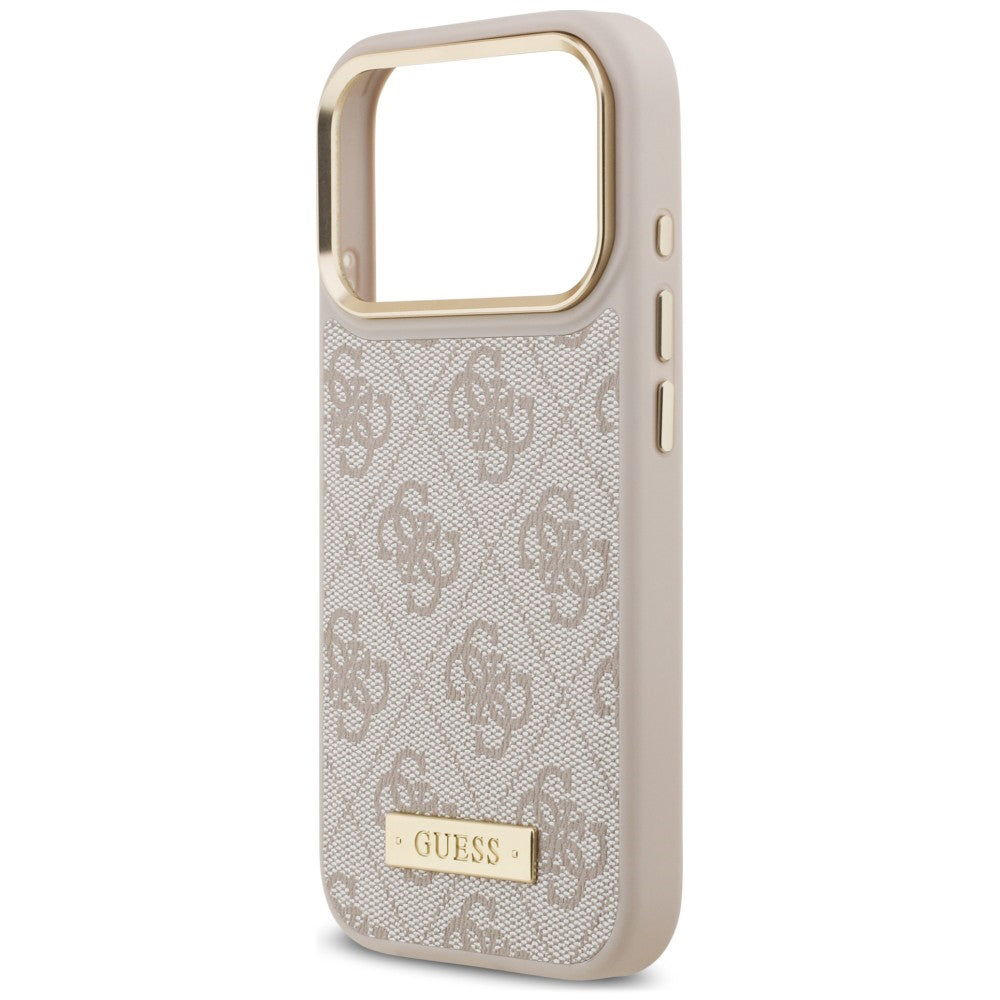 Θήκη MagSafe για Apple iPhone 18 Pro / 17 Pro, Guess, 4G Logo Plate, Ροζ