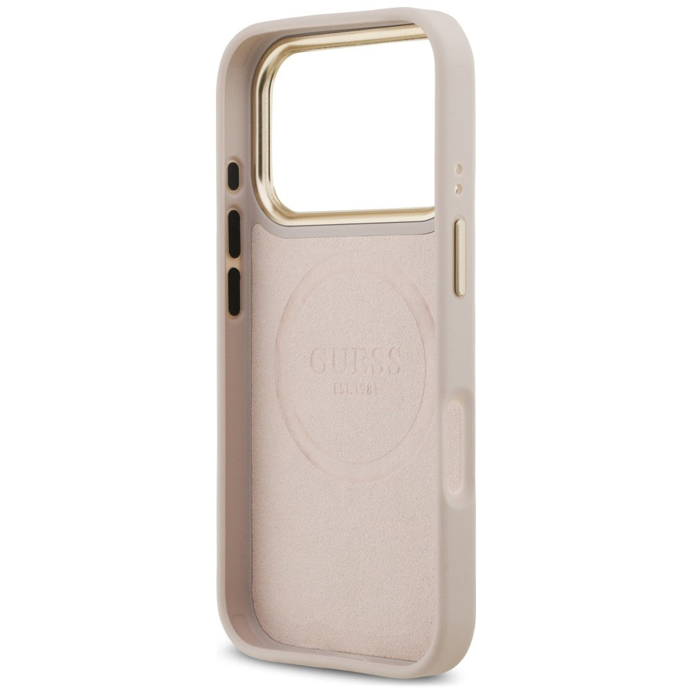 Θήκη MagSafe για Apple iPhone 18 Pro / 17 Pro, Guess, 4G Logo Plate, Ροζ