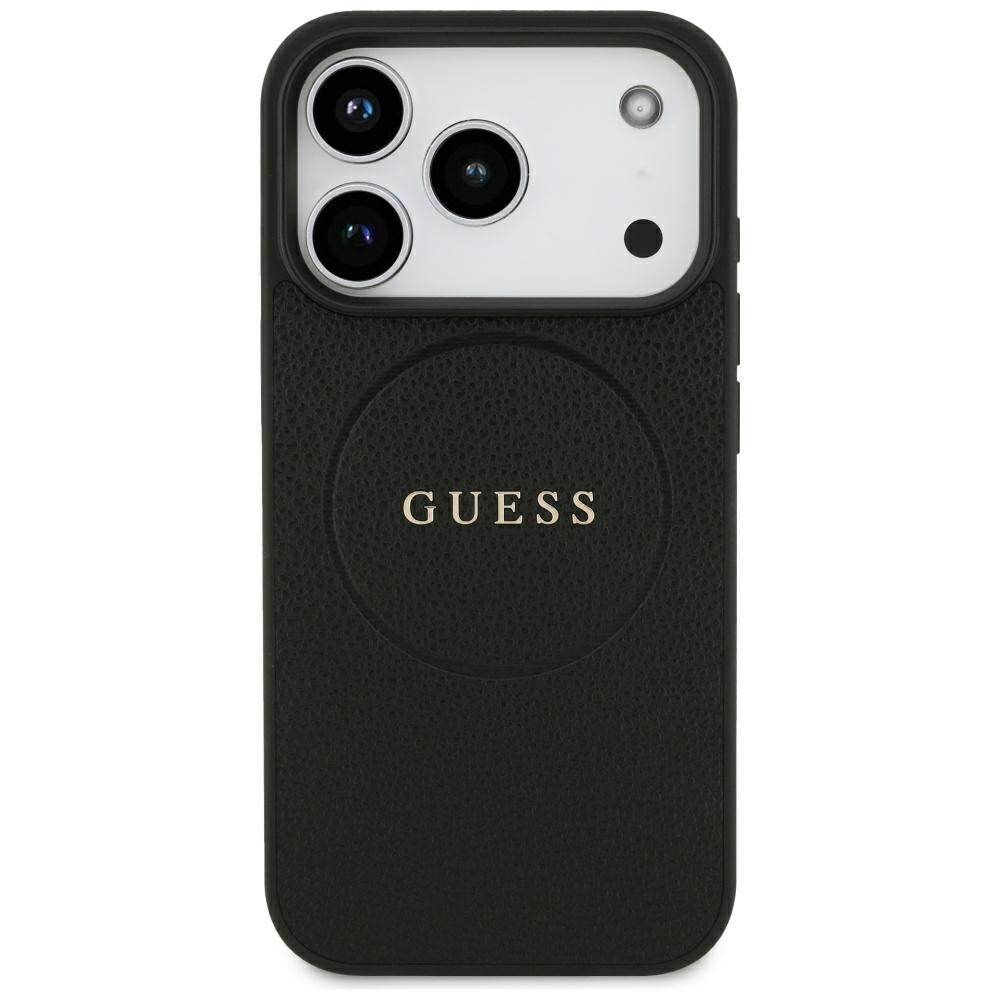 Θήκη MagSafe για Apple iPhone 18 Pro / 17 Pro, Guess, Grained Gold Ring, Μαύρο