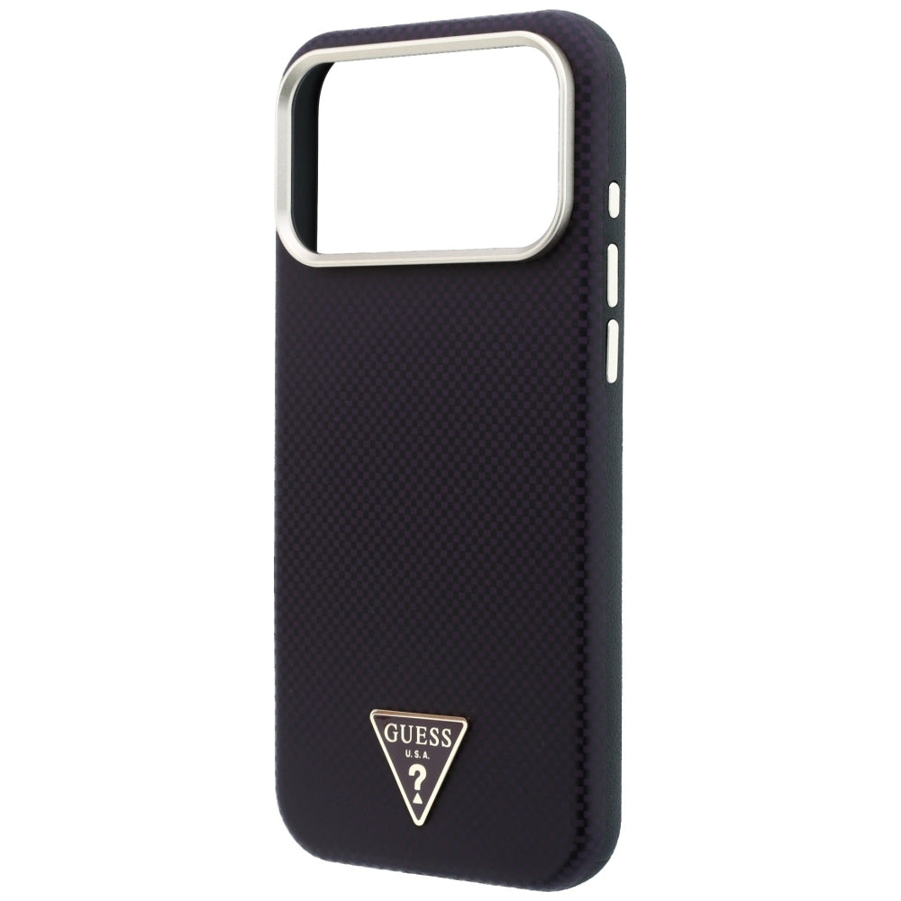 Θήκη MagSafe για Apple iPhone 18 Pro / 17 Pro, Guess, Λογότυπο Τριγώνου Kevlar, Βυσσινί