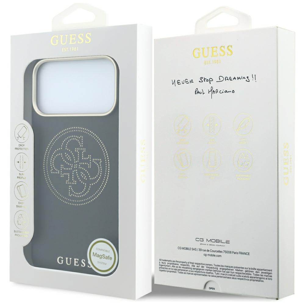 Θήκη MagSafe για Apple iPhone 18 Pro / 17 Pro, Guess, Διάτρητη 4G, Μαύρη