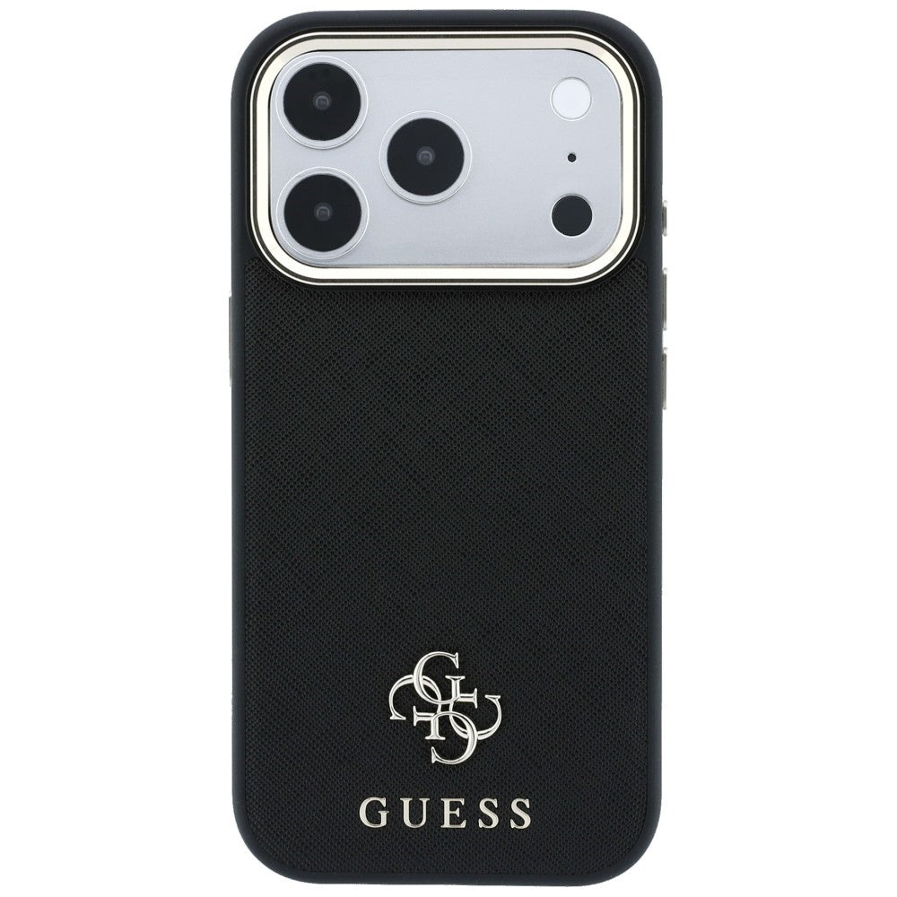 Θήκη MagSafe για Apple iPhone 18 Pro / 17 Pro, Guess, Saffiano Small 4G Classic, Μαύρο