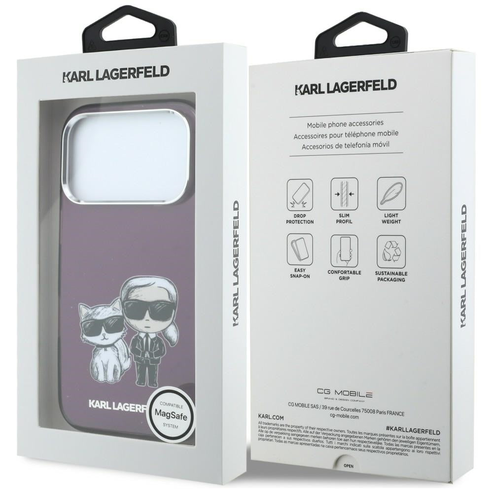 Θήκη MagSafe για Apple iPhone 18 Pro / 17 Pro, Karl Lagerfeld, IML KC Bodies Sketch Print, Βυσσινί