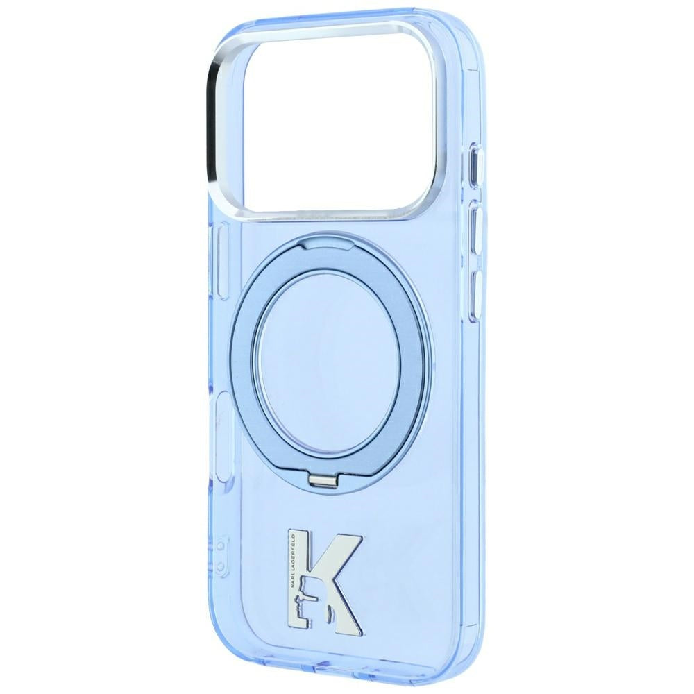 Θήκη MagSafe για Apple iPhone 18 Pro / 17 Pro, Karl Lagerfeld, IML Ring Stand Kameo Metal, Μπλε
