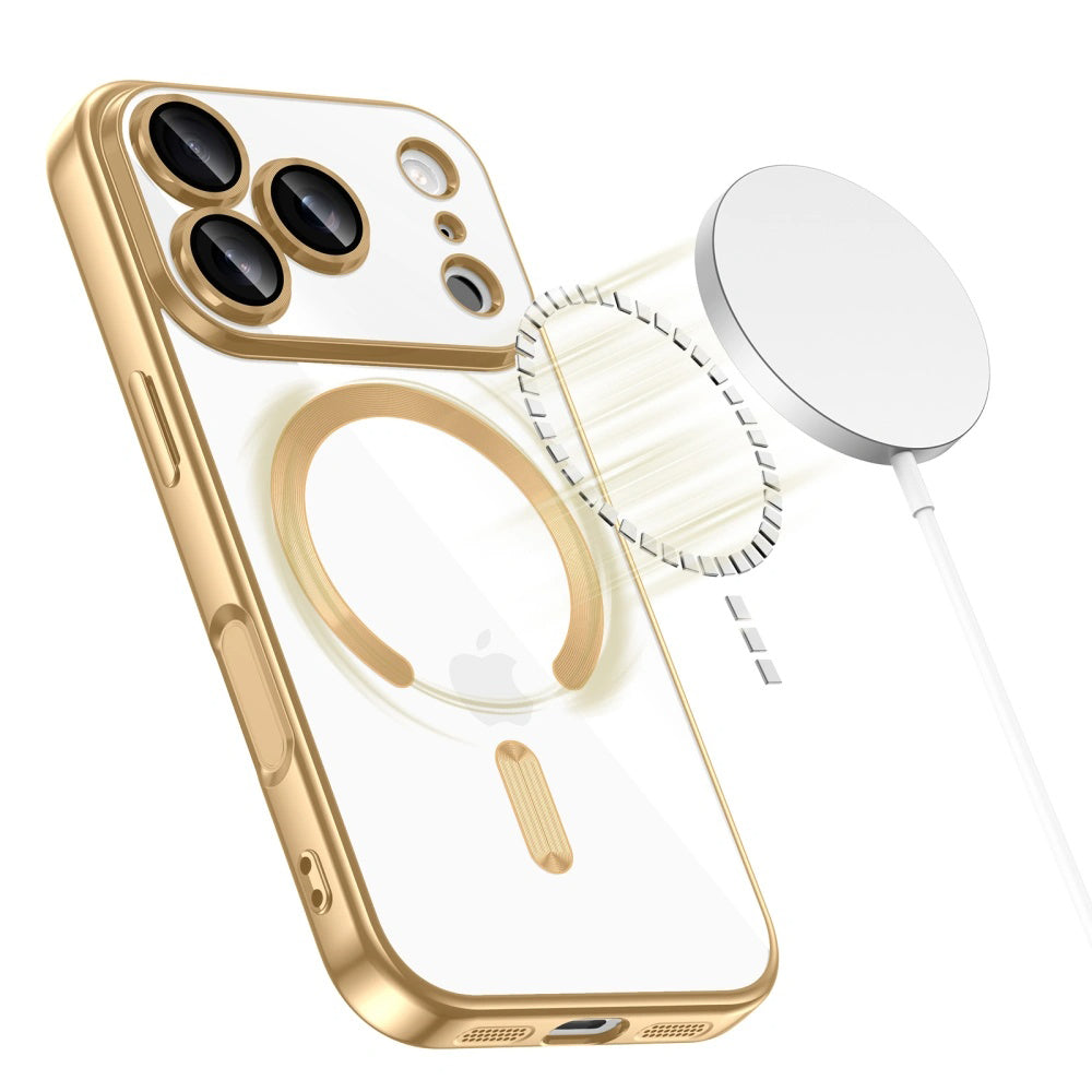 MagSafe Case for Apple iPhone 18 Pro / 17 Pro, Techsuit, Luxury Crystal, Silver