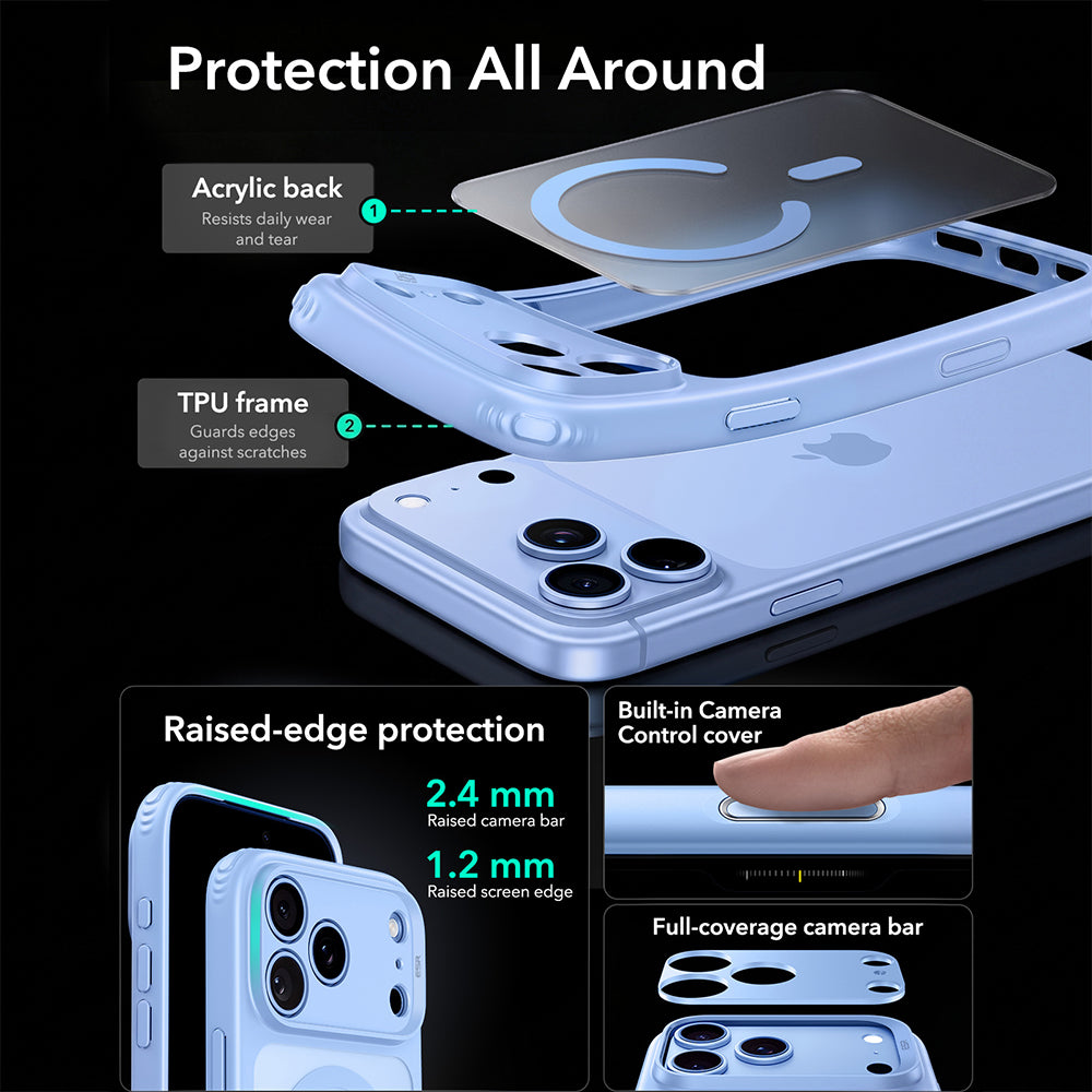 MagSafe Case for Apple iPhone 18 Pro, ESR, Classic Hybrid, Satin Blue
