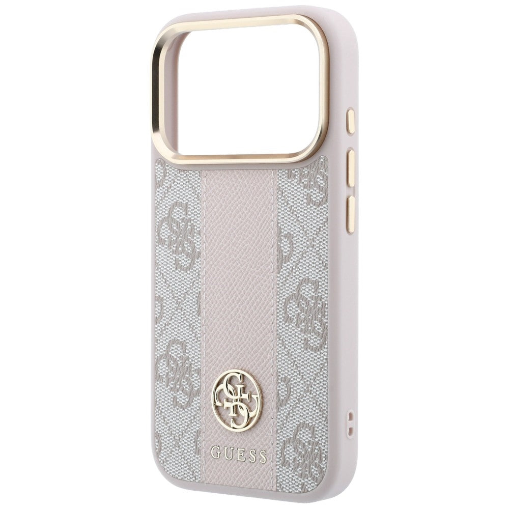 Θήκη MagSafe για Apple iPhone 18 Pro Max / 17 Pro Max, Guess, 4G Stripe Round Classic Logo, Ροζ