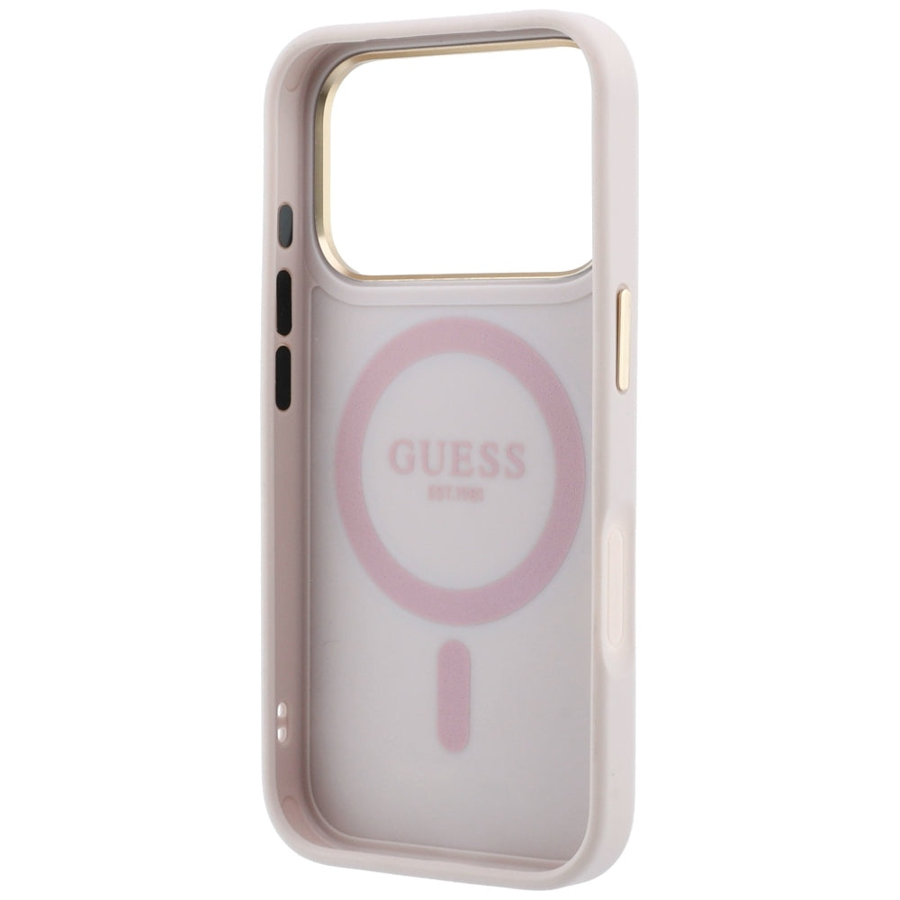 Θήκη MagSafe για Apple iPhone 18 Pro Max / 17 Pro Max, Guess, Ring Stand Classic Logo, Ροζ