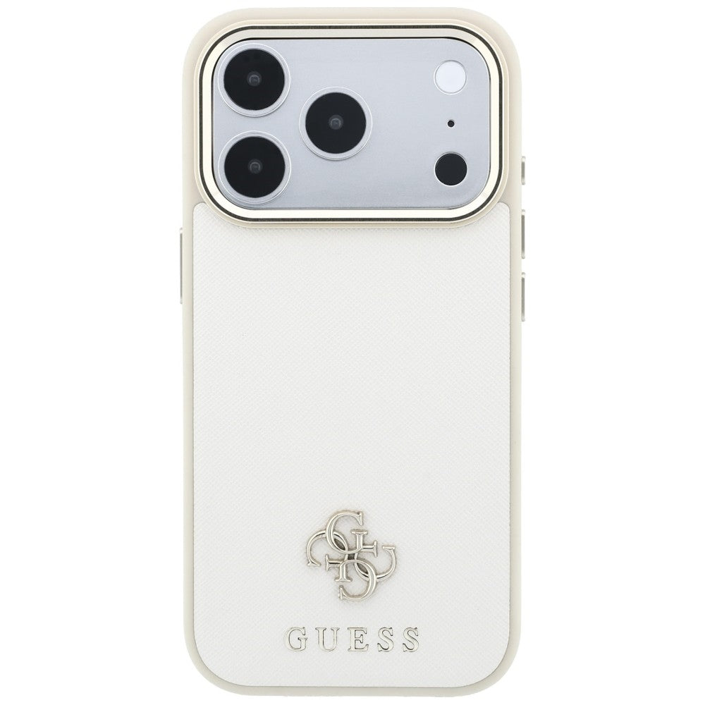 Θήκη MagSafe για Apple iPhone 18 Pro Max / 17 Pro Max, Guess, Saffiano Small 4G Classic, Μπεζ