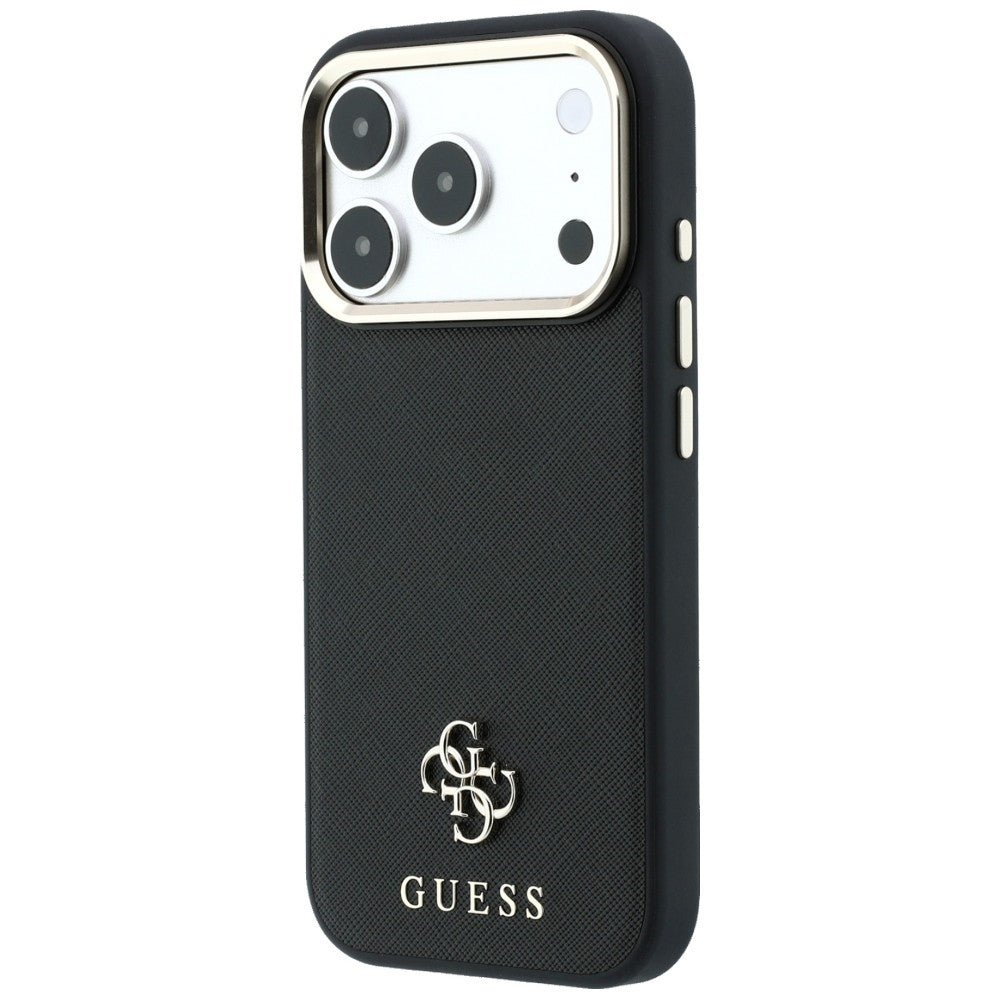 Θήκη MagSafe για Apple iPhone 18 Pro Max / 17 Pro Max, Guess, Saffiano Small 4G Classic, Μαύρο
