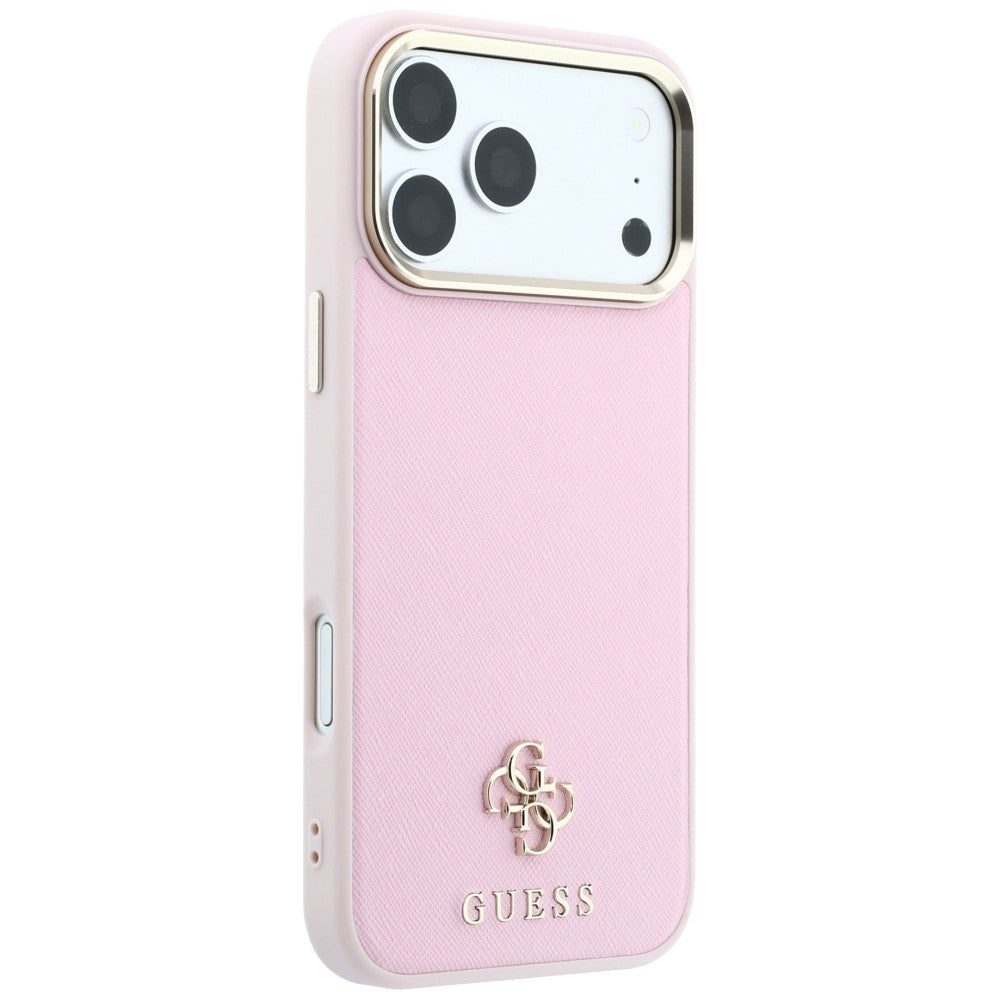 Θήκη MagSafe για Apple iPhone 18 Pro Max / 17 Pro Max, Guess, Saffiano Small 4G Classic, Ροζ