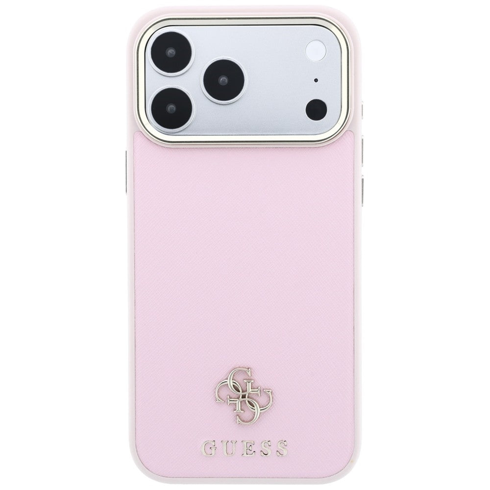 Θήκη MagSafe για Apple iPhone 18 Pro Max / 17 Pro Max, Guess, Saffiano Small 4G Classic, Ροζ
