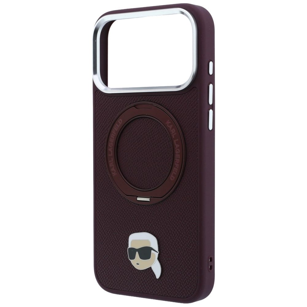 Θήκη MagSafe για Apple iPhone 18 Pro Max / 17 Pro Max, Karl Lagerfeld, Ring Stand 360 Karl Pin, Βυσσινί