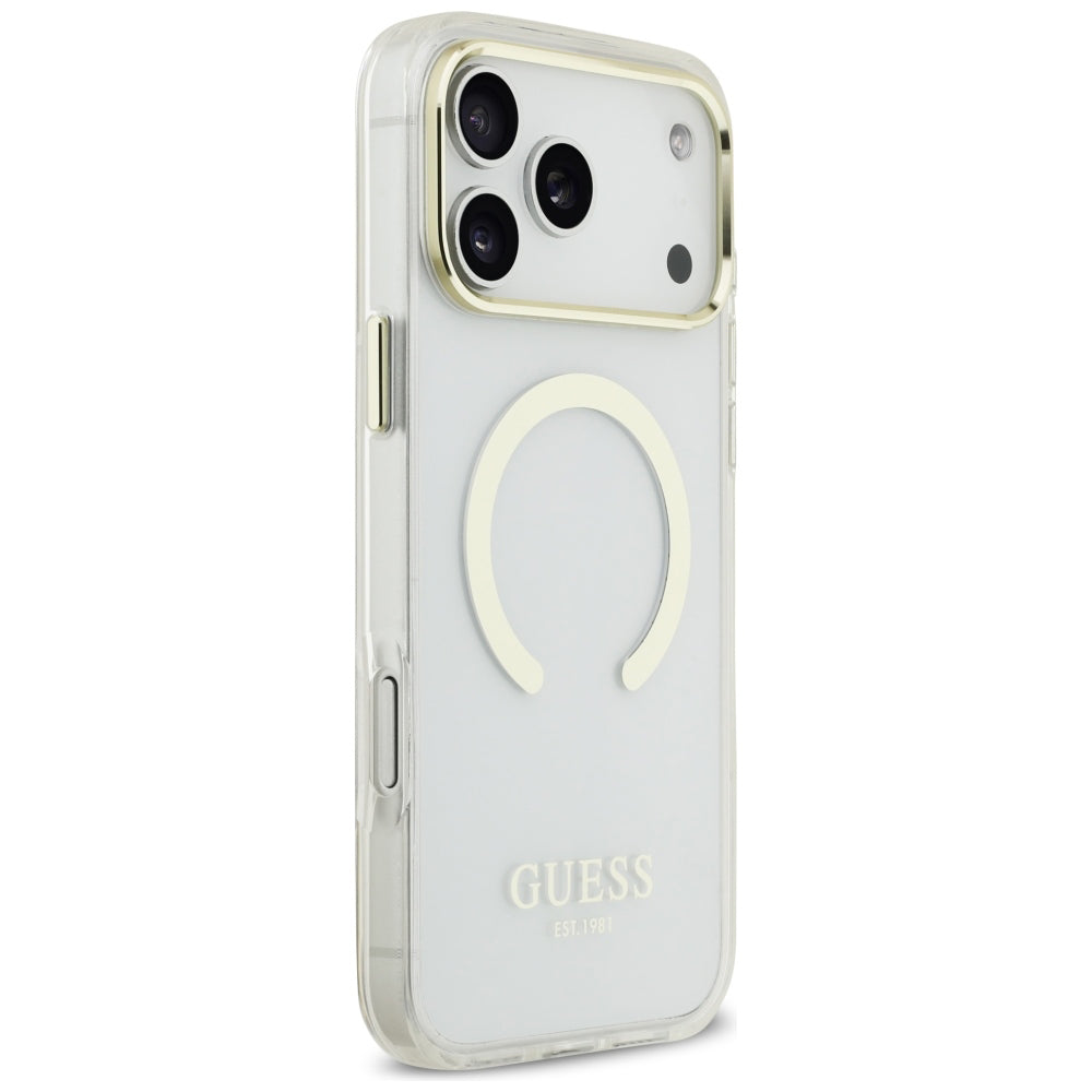 Θήκη MagSafe για Apple iPhone 18 Pro Max, Guess, Metal Outline, Χρυσή