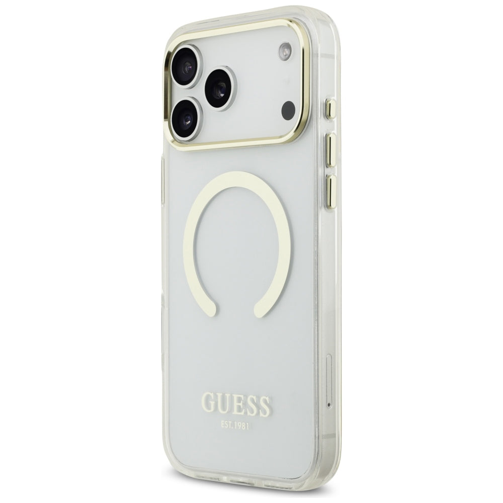 Θήκη MagSafe για Apple iPhone 18 Pro Max, Guess, Metal Outline, Χρυσή