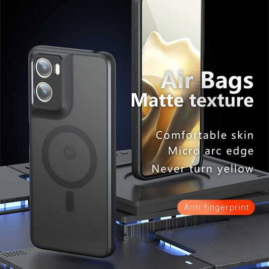 Θήκη MagSafe για Motorola Moto G06, Techsuit, PureFrost, Μαύρη Σατέν