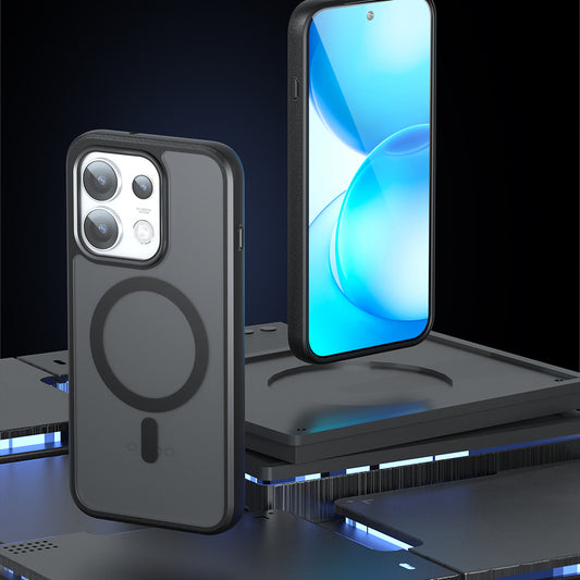 Θήκη MagSafe για Oppo Reno16, Techsuit, PureFrost, Μαύρο Σατινέ