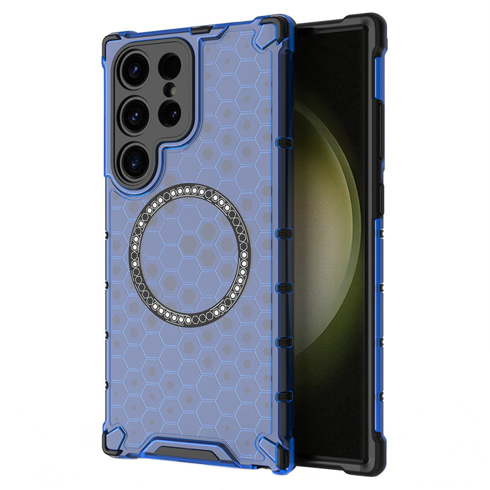 MagSafe Case for Samsung Galaxy S25 Ultra S938, Techsuit, HoneyComb Shield, Blue
