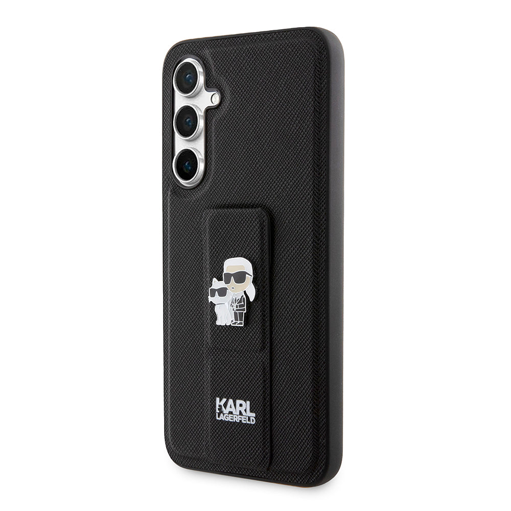 MagSafe Case for Samsung Galaxy S23 FE S711, Karl Lagerfeld, Saffiano Gripstand Karl & Choupette, Black