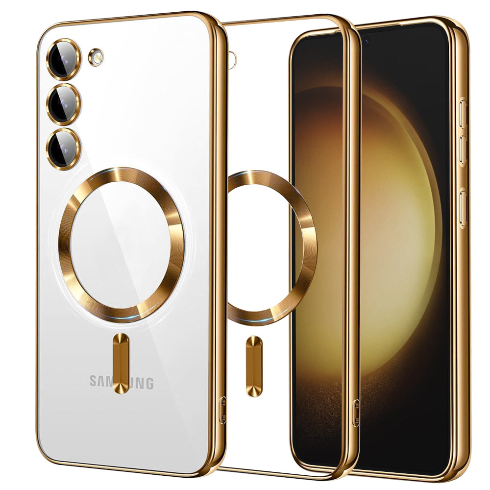 Θήκη MagSafe για Samsung Galaxy S23+ S916, Techsuit, Luxury Crystal, Χρυσή