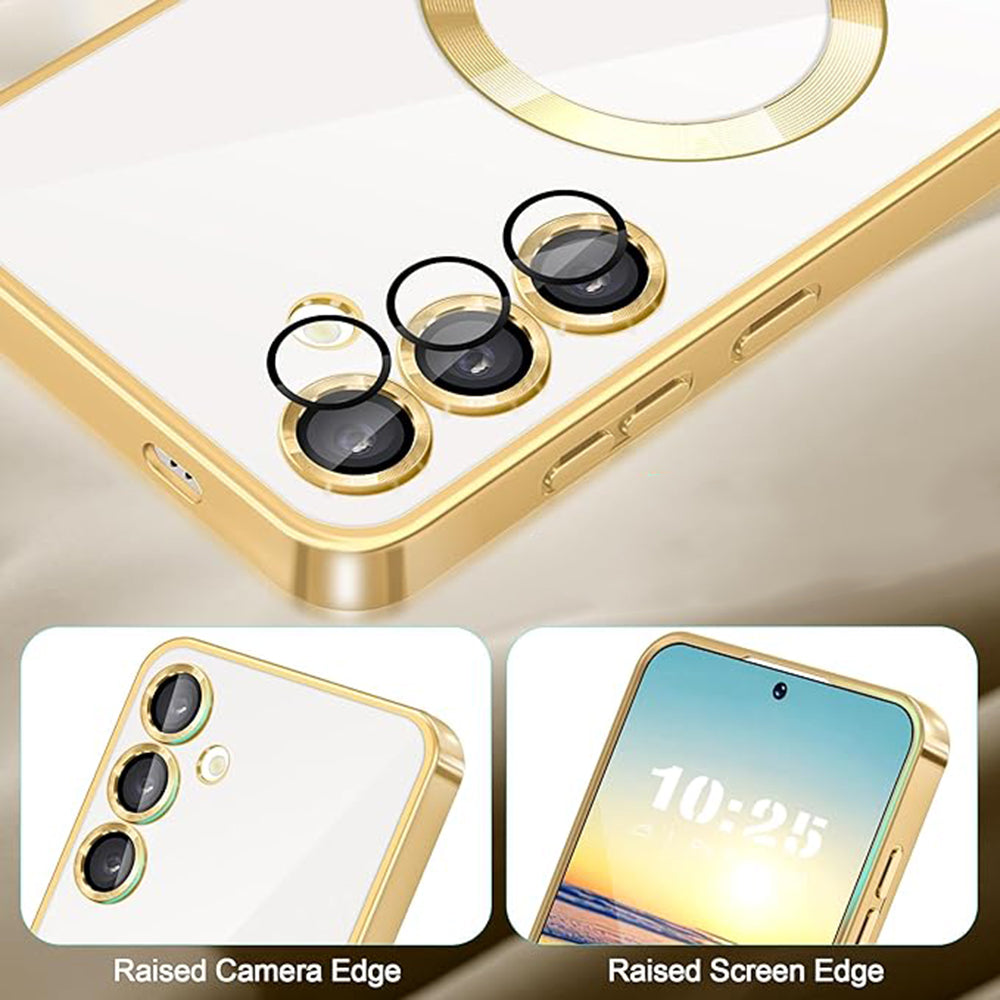 Θήκη MagSafe για Samsung Galaxy S23+ S916, Techsuit, Luxury Crystal, Χρυσή