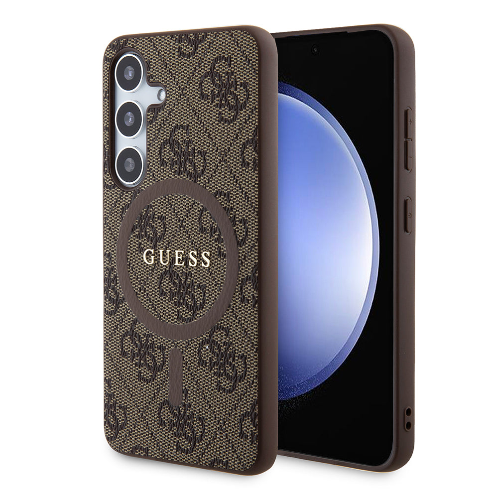 Θήκη MagSafe για Samsung Galaxy S24+ S926, Guess, 4G Collection, Καφέ