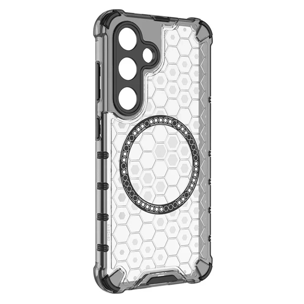 Θήκη MagSafe για Samsung Galaxy S24 S921, Techsuit, HoneyComb Shield, Λευκό