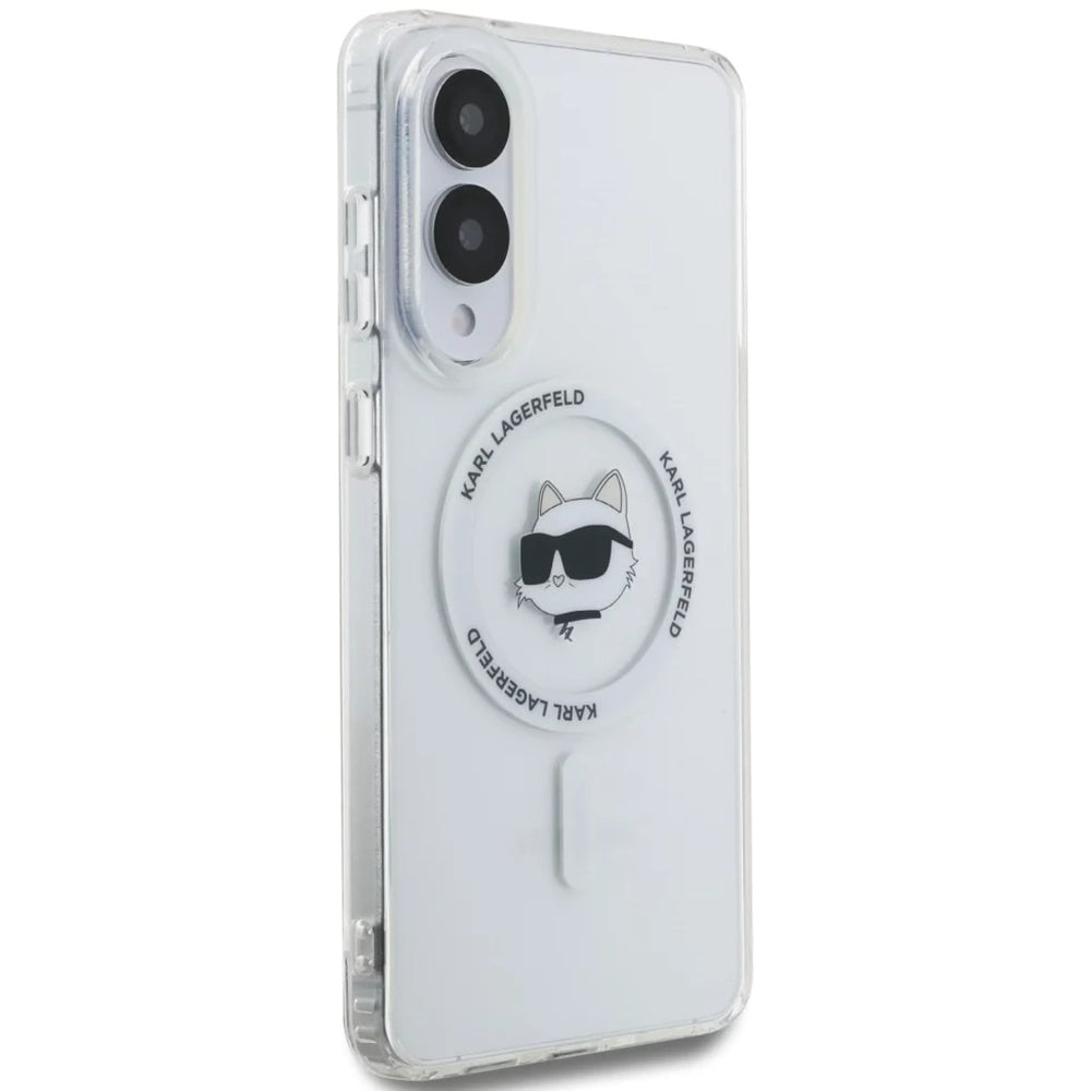 MagSafe Case for Samsung Galaxy S25 Edge S937, Karl Lagerfeld, IML Choupette's Head, White