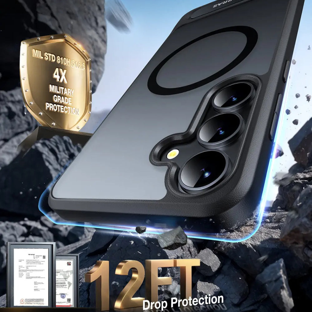 Θήκη MagSafe για Samsung Galaxy S25+ S936, Torras, Pstand, Μαύρο