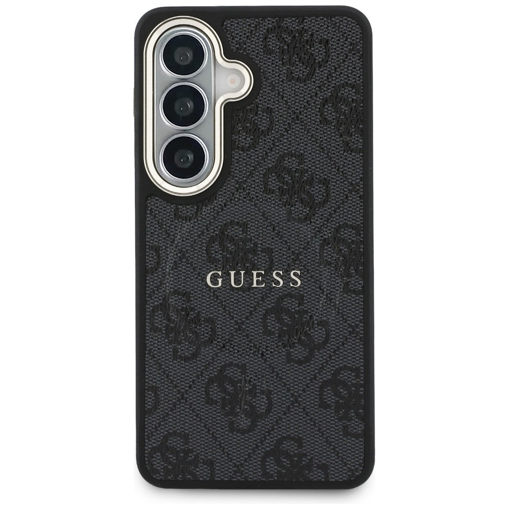 Θήκη MagSafe για Samsung Galaxy S26 S942, Guess, 4G Embossed Ring, Μαύρη