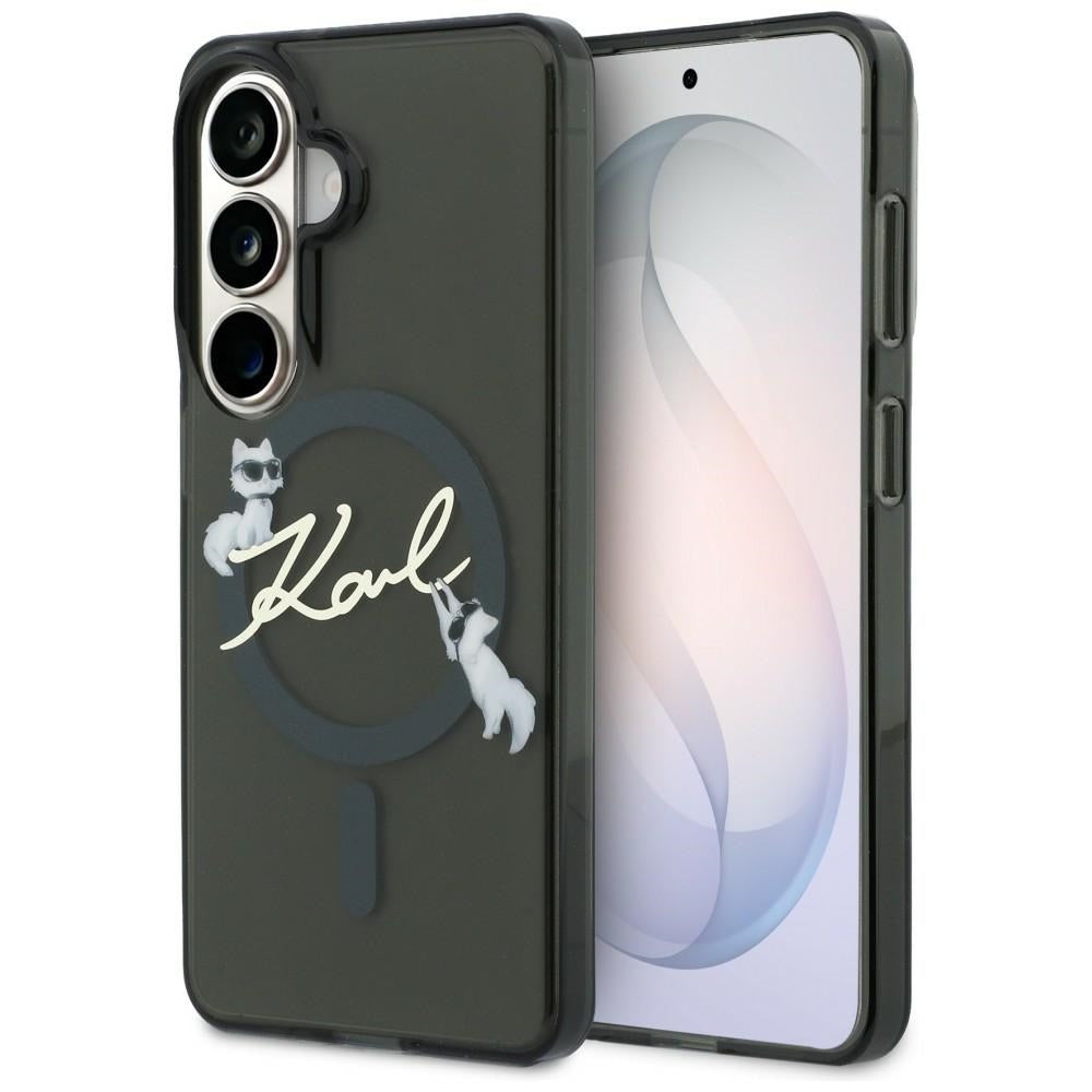MagSafe Case for Samsung Galaxy S26 S942, Karl Lagerfeld, IML Choupette Karl Script Logo, Black